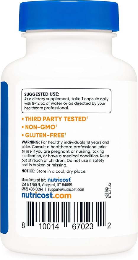 Nutricost Methylfolate 1000mcg, 120 Vegetarian Capsules - Gluten Free, Non-GMO