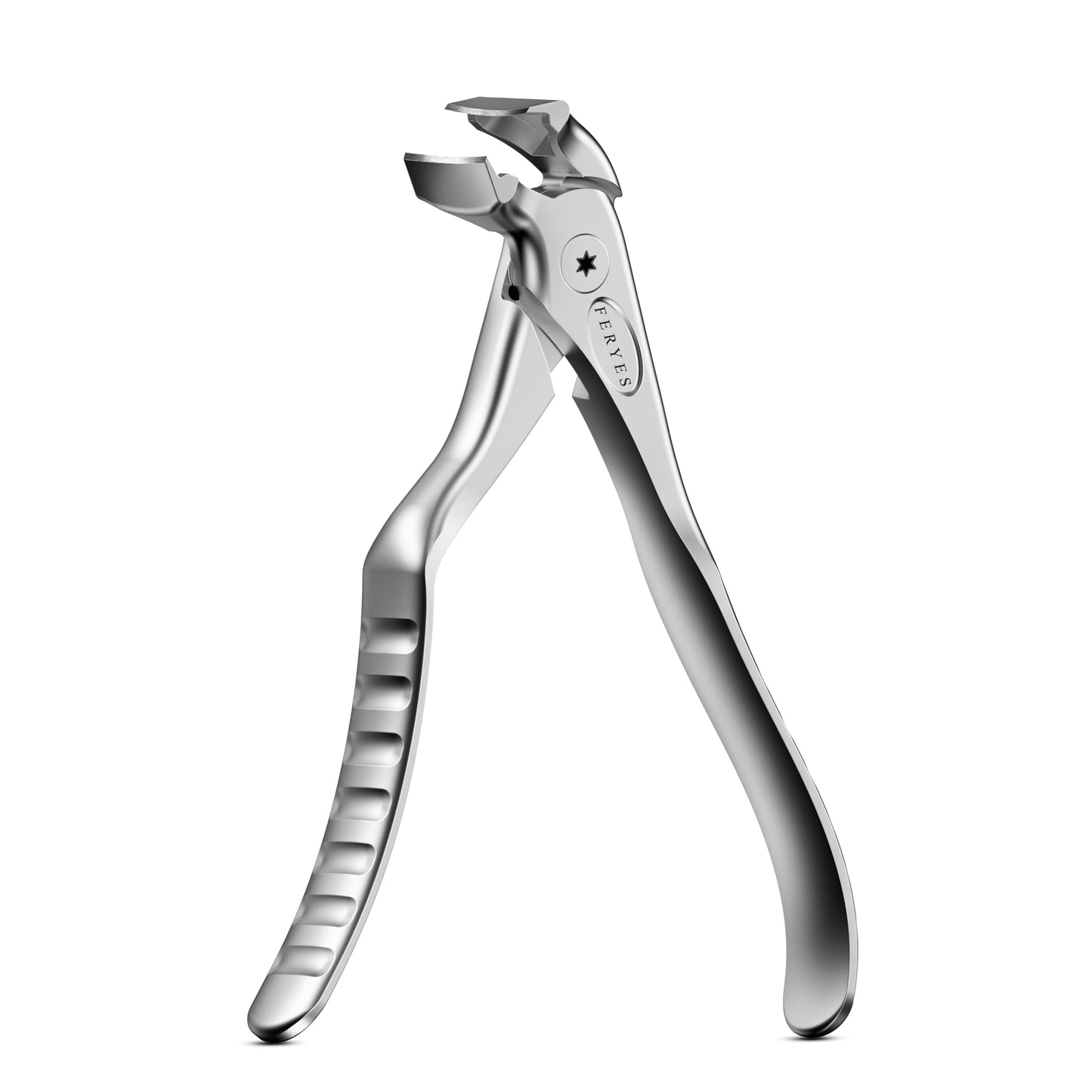 FERYES Ergonomic Non-Slip Long Handle Nail Clippers for Seniors, Unique Angled Head Curve Wide Jaw Opening Toenail Clipper with