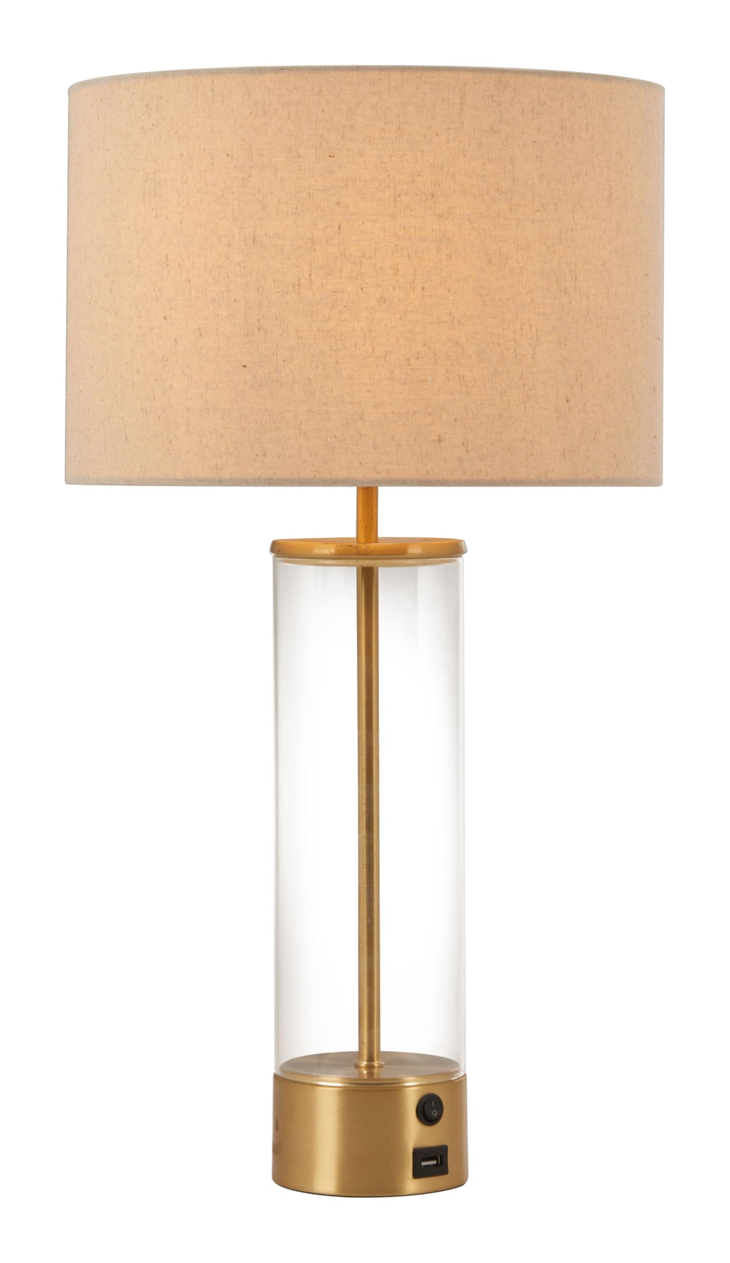 Zuo Table Lamp, Modern Style, Beige & Gold, PVC, 12in W x 12in D x 22.2in H, Model 56181