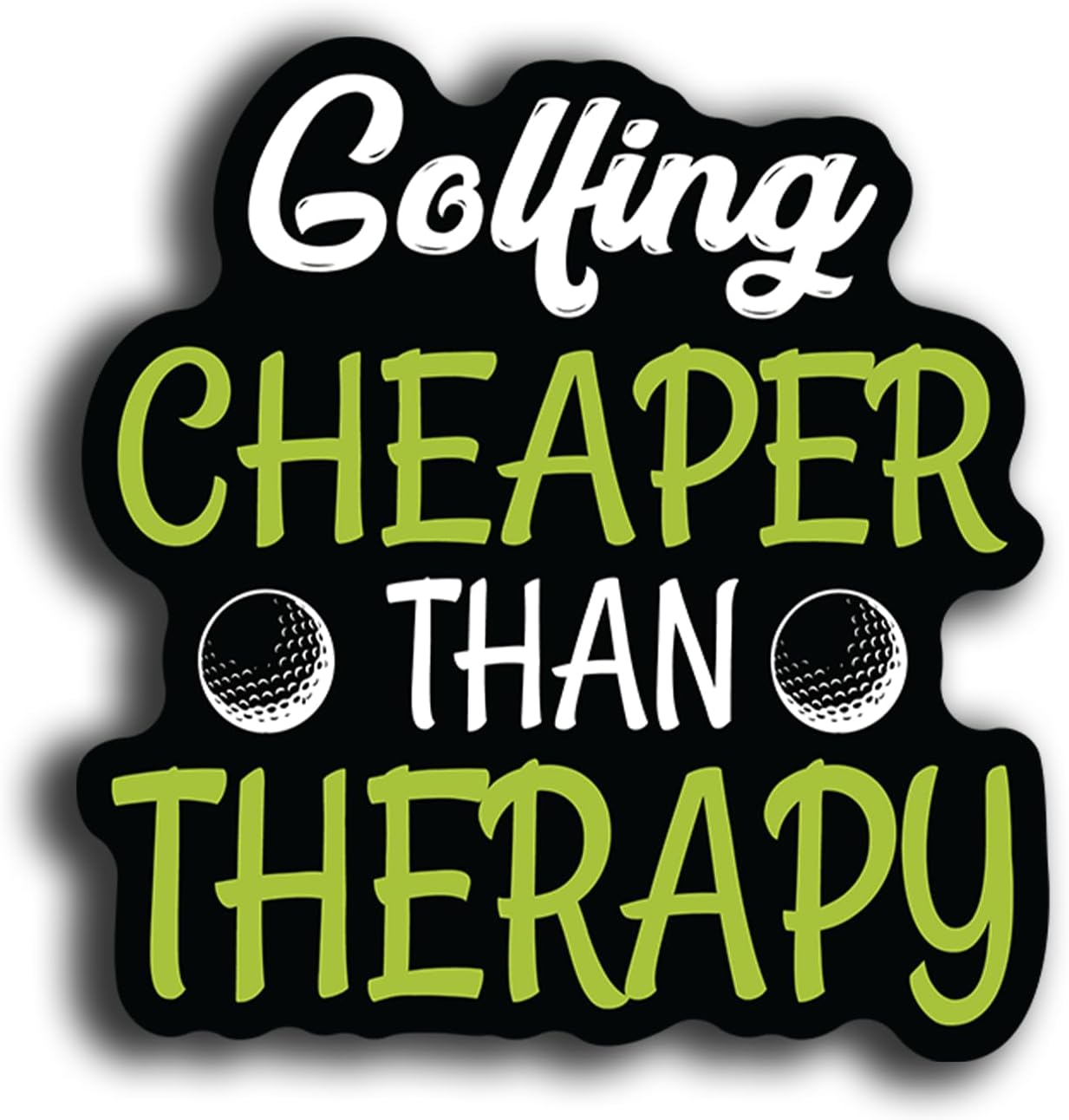 Funny Golf Stickers – Choose from 10 Humorous Designs – Durable Waterproof Vinyl Decals for Cars, Golf Carts, Laptops, Windows, Bumpers & More – 5 Inch (Cheaper Than Therapy)
