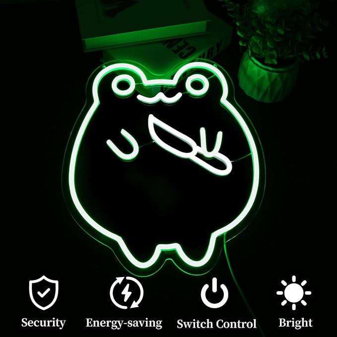 Frog Neon Sign Led Neon Lights Neon Signs for Wall Decor Light Up Sign for Birthday Party Club Gift