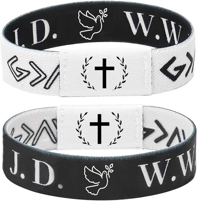 PRIVATEDIY Daily Bible Verse Bracelet Scan for Men Women, Wearable Bible Bracelet Christian Scripture WWJD Bracelets Catho...