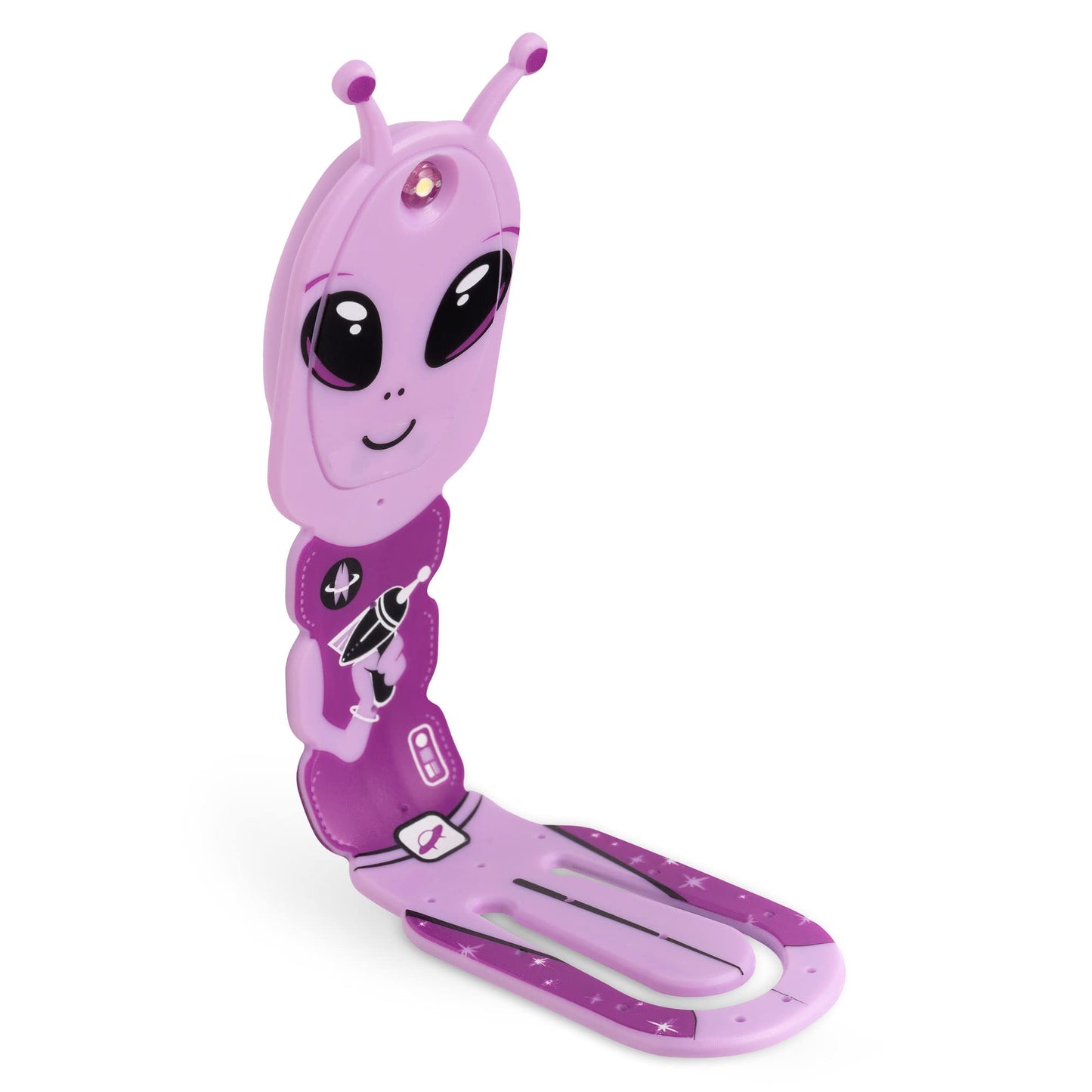 Gifts For Readers & Writers Led Reading Light - 2-In-1 Bookmark & Clip-On, Battery Operated, Alien Purple, Model 4947