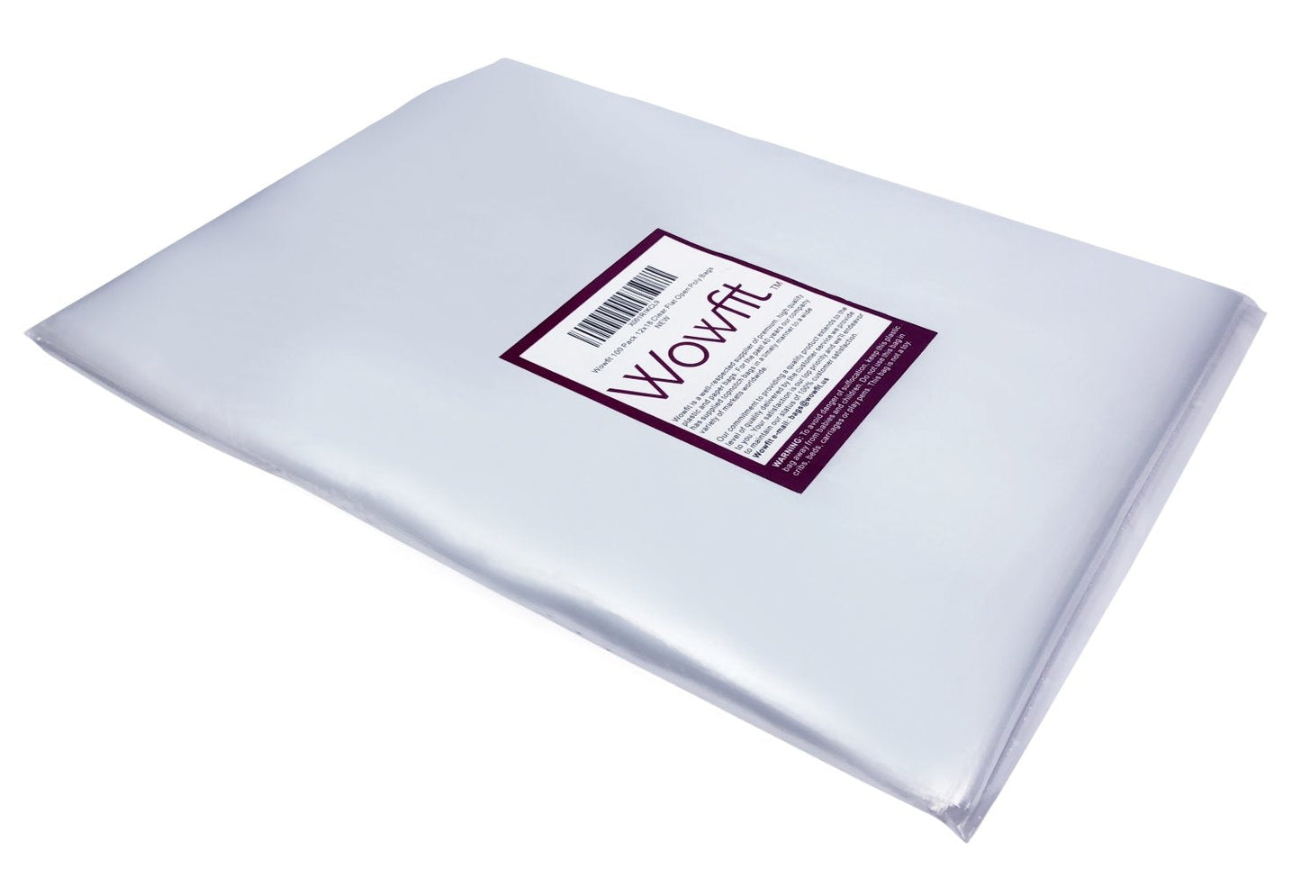 Wowfit 10 CT 24x36 Inch Clear Plastic Flat Open Poly Bags, 1.6 Mil Food-Grade – Great for Bread Proofing, Posters, Blueprints, Artwork, Canvas, Cushions, Furniture Covers, and More