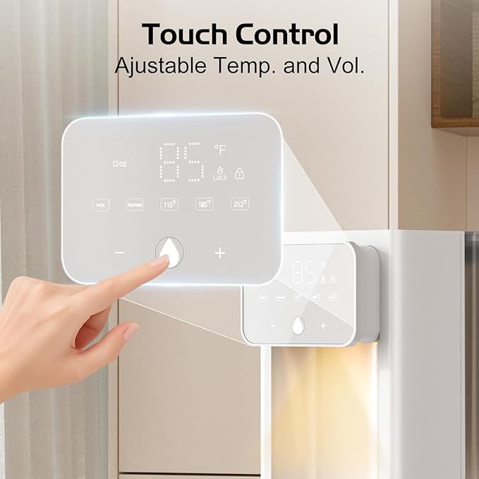 Instant Hot Water Dispenser for Quick Heating & Dispense,Adjustable Temperatures & 3 Water Volume Dispense, Removable 100 Ounce 3L Water Tank Capacity, BPA Free