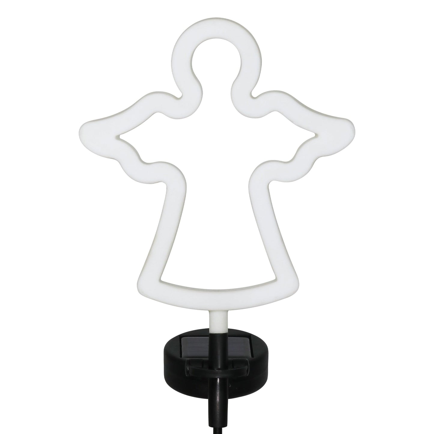 Exhart Garden Solar Lights Decorative Angel Stake LED 9.5x34.5 Inch Plastic White Outline Model 19069-RS
