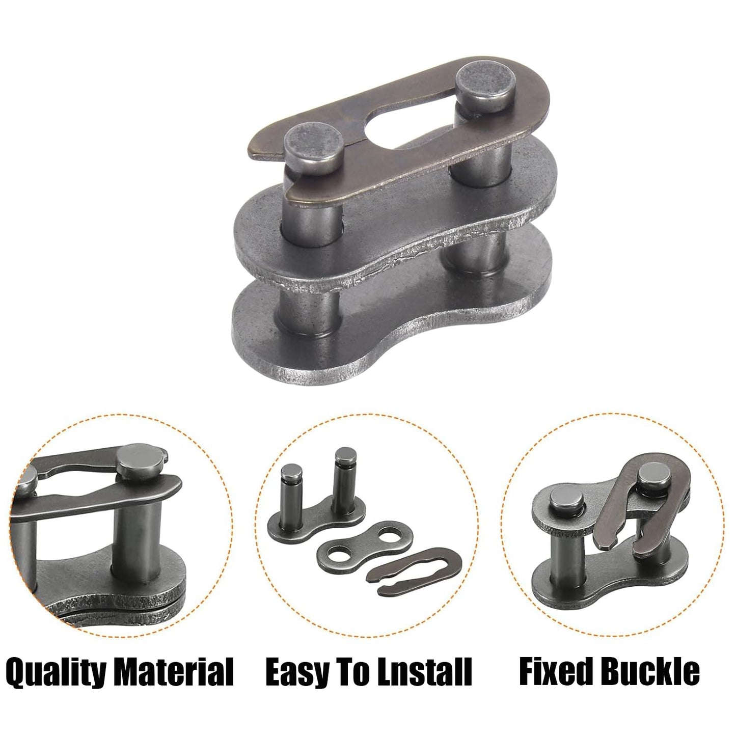 AZSSMUK #35 Roller Chain - 5 Feet Carbon Steel Material with 2 Connecting Links Industrial Chain - 160 Links