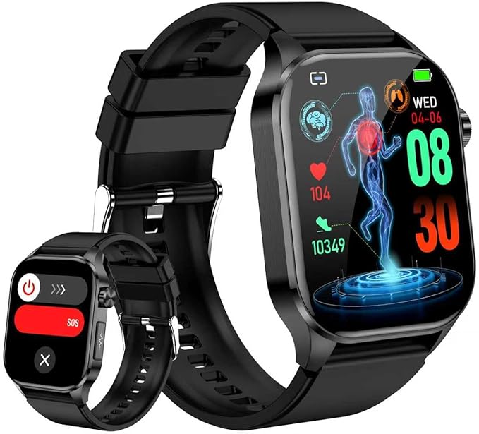 Smart Watch for Men Women with Bluetooth Calls, Blood Pressure Heart Rate Blood Oxygen Stress HRV Monitor Sleep Tracker, 1...