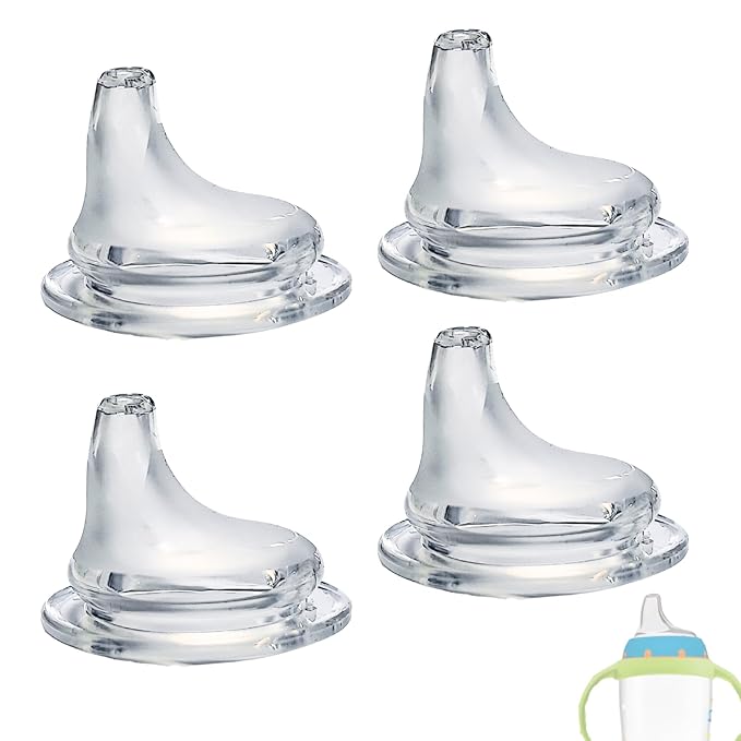 4Pack Replacement Silicone Spout Compatible with NUK Activity and Learner Cups, Nipple Replacement Spouts Leak-Proof, BPA-Free, Easy to Clean, Easy Transition from Bottle to Cup
