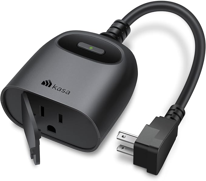 Kasa Outdoor Smart Plug, Smart Home Wi-Fi Outlet Timer, Max Load 15A/1875W, IP64 Weather Resistance, Compatible with Alex...