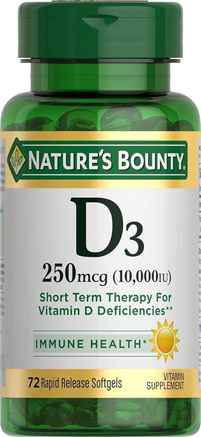 Nature's Bounty D3-10,000 IU Softgels 72 ea (Pack of 4)