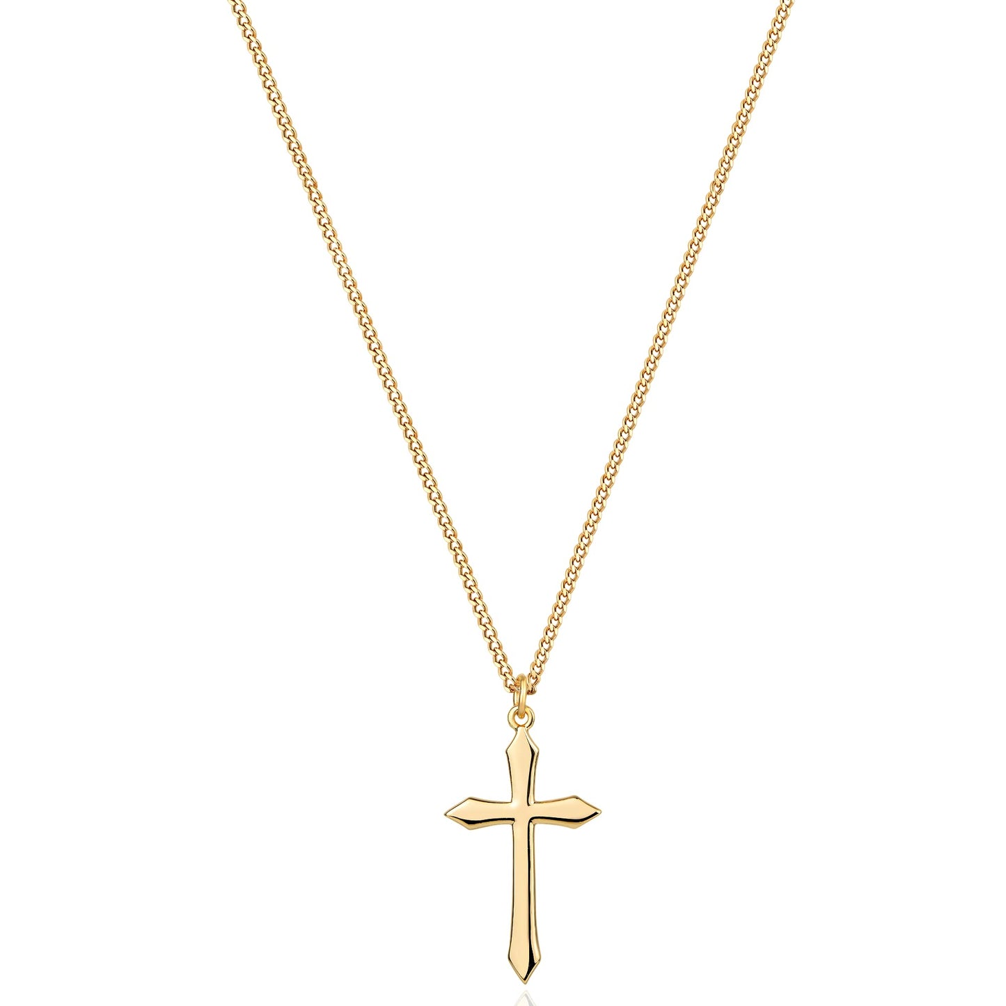 Fettero 14K Gold Plated Cross Necklace, Blank Cross Faith Pendant Dainty Chain Simple Tiny Jewelry Gift for Women