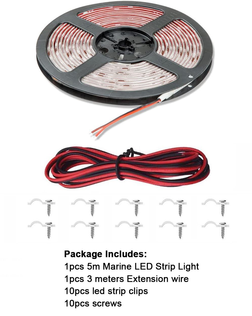 Seaponer Marine LED Light Strip, Green 12V, 5m (16.4ft) for Boat Deck Accent, Courtesy, Interior Lighting