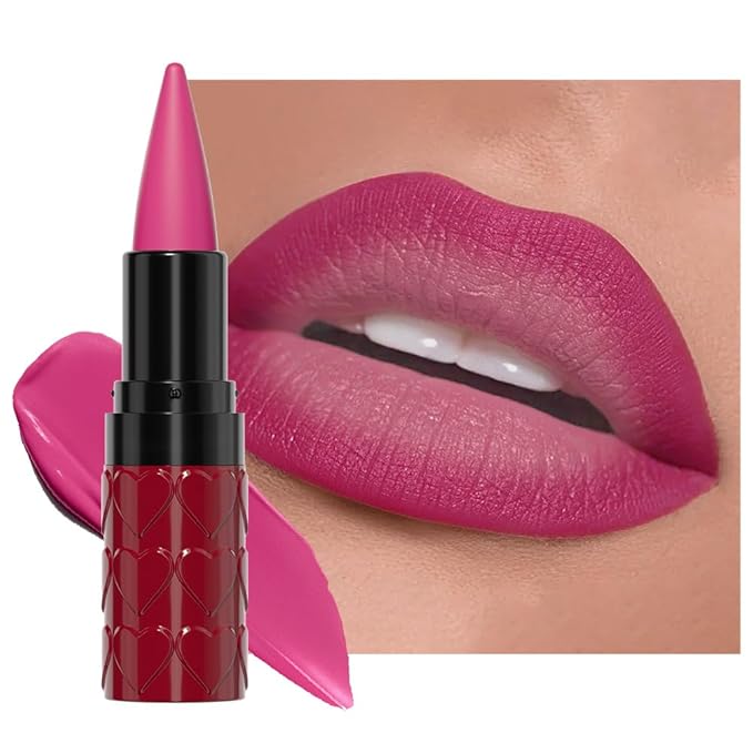 Purple Gradient Matte Lipstick Crayon Lip Liner pencil,Crayon Form and Cone Tip 2-in-1 Lip Liner and Lipstick Lip Combo Set Achieve Flawless Contour Gradual Ombre Effect lip Pencil for Old Women