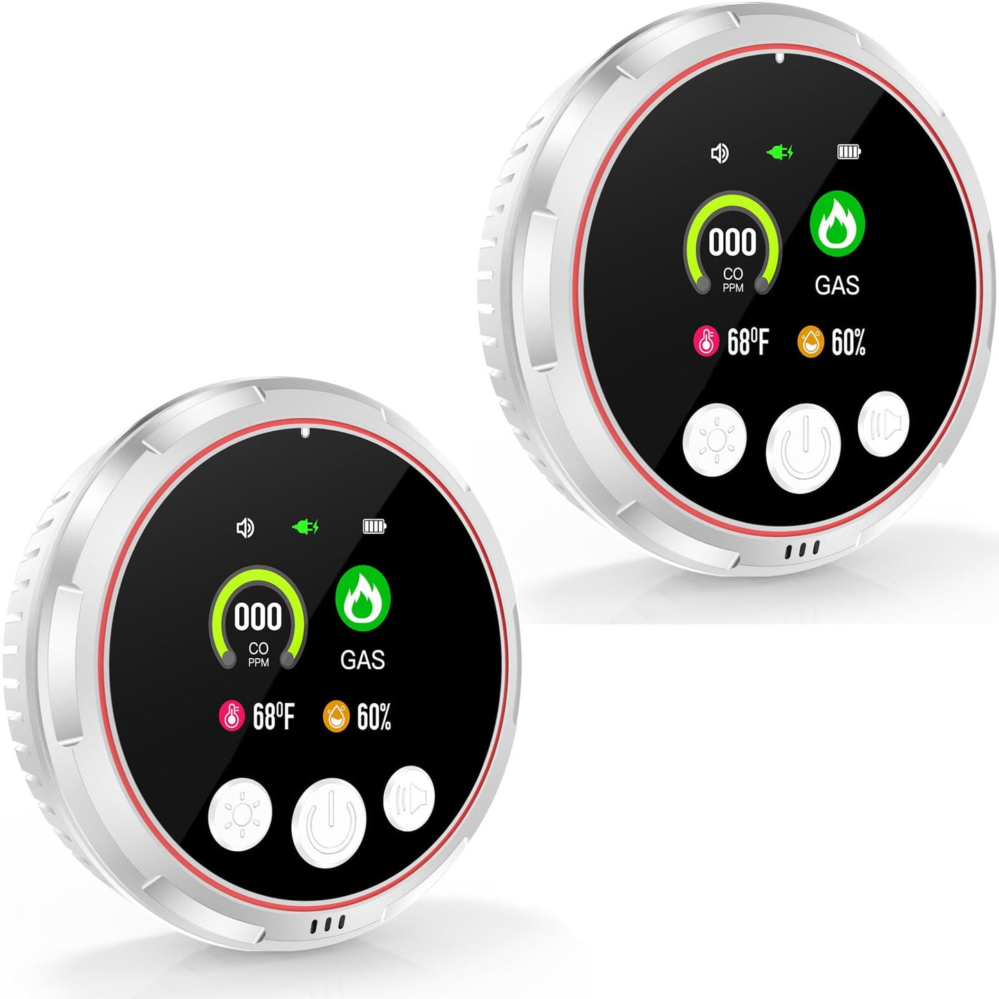 2 Pack 4-in-1 Carbon Monoxide Detectors &Natural Gas Leak Detector, Portable Carbon Monoxide Detectors Plug in & Battery Backup - Hotel and Travel Safety, RV, Home