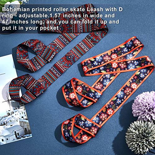 Skylety 2 Pcs Roller Skate Leash Adjustable Stretching Skate Boot Shoulder Strap Carrier for Child Women Men Skating