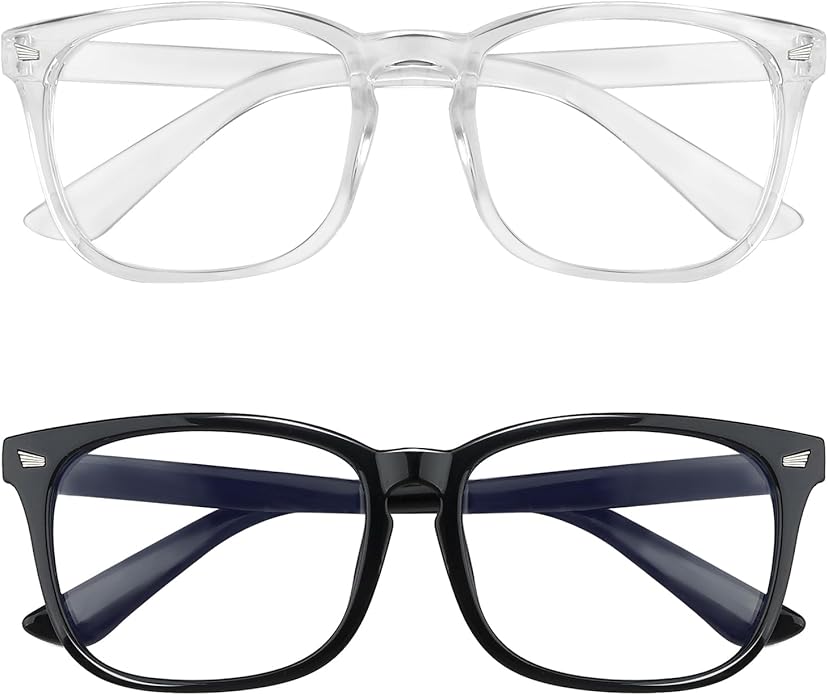 Yekepal Blue Light Blocking Glasses, 2 Pack Blue Light Glasses Men, Blue Light Glasses Women Eyeglasses Bluelight Eyestrain