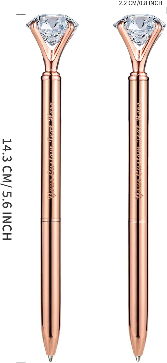 Rose Gold Diamond Ballpoint Pens with Big Colorful Diamond Bling Metal Ballpoint Pen Office Supplies Gift Pens For Christmas Wedding Birthday