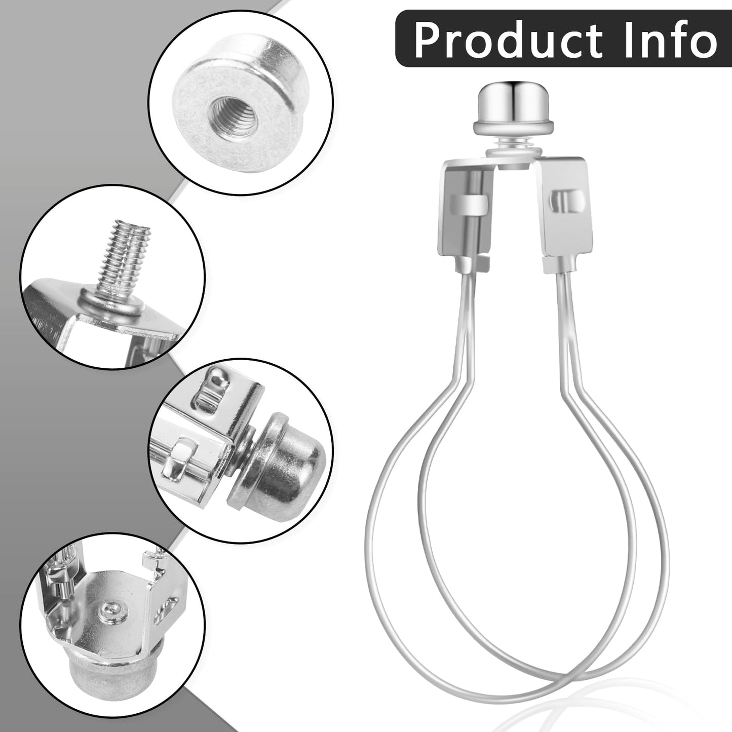 Oxdfk Clip-On Lampshade Adapter Kit, Nickel Color, Includes Finial & Levellers, Model Oxdfk