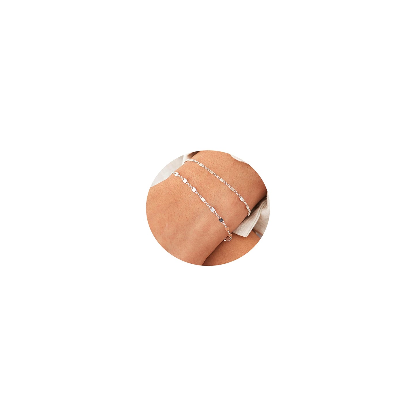 Tasiso Silver Plated Simple Lip Chain Bracelets Delicate Layered Link Bracelets for Women Dainty Layering Bracelet Hand Jewelry