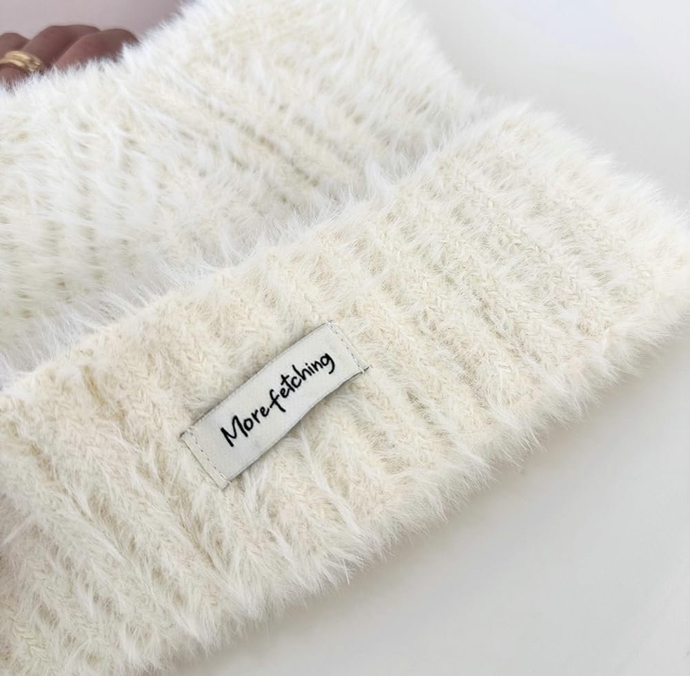 Women Winter Y2K Cute Cat Ears Hats Slouchy Plush Knitted Beanie Snow Ski Hat Fuzzy Warm Crochet Skull Cap 2025