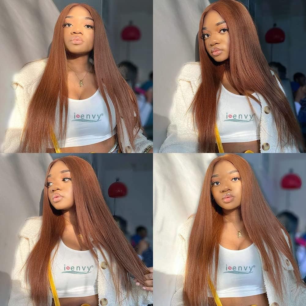 Lagalaga Bundles Human Hair 16 18 20 Inch Straight 30 Color Light Brown Human Hair Bundles Unprocessed Brazilian Virgin Hair Qui