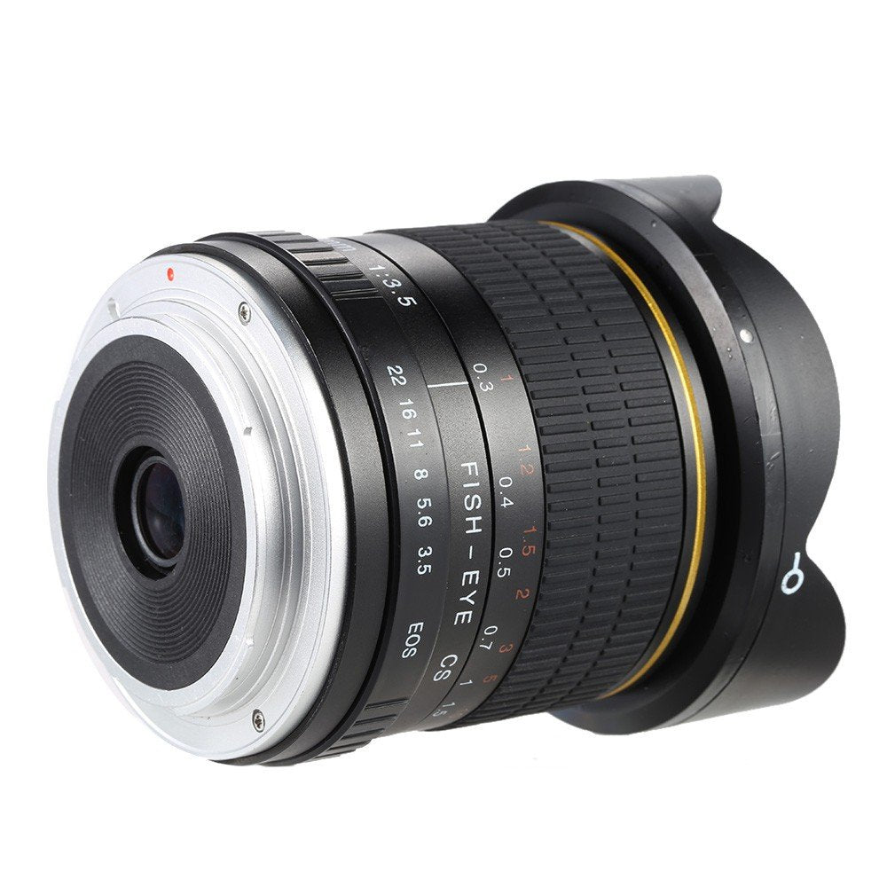 Jintu 8Mm F3.0 Fisheye Lens Macro Hd Manual Wide Angel Lenses For Canon Rebel T8I, T7, T7I, T6S, T6I, T6, T5I, T4I, T3I, Sl1, Sl