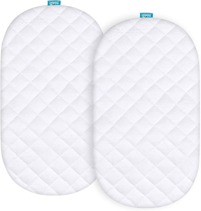 Waterproof Quilted Bassinet Mattress Pad Cover Compatible with Baby Delight Go with Me Slumber Bassinet/Beside Me Doze Deluxe Bedside Bassinet, Ultra Soft Surface, Breathable and Easy Care