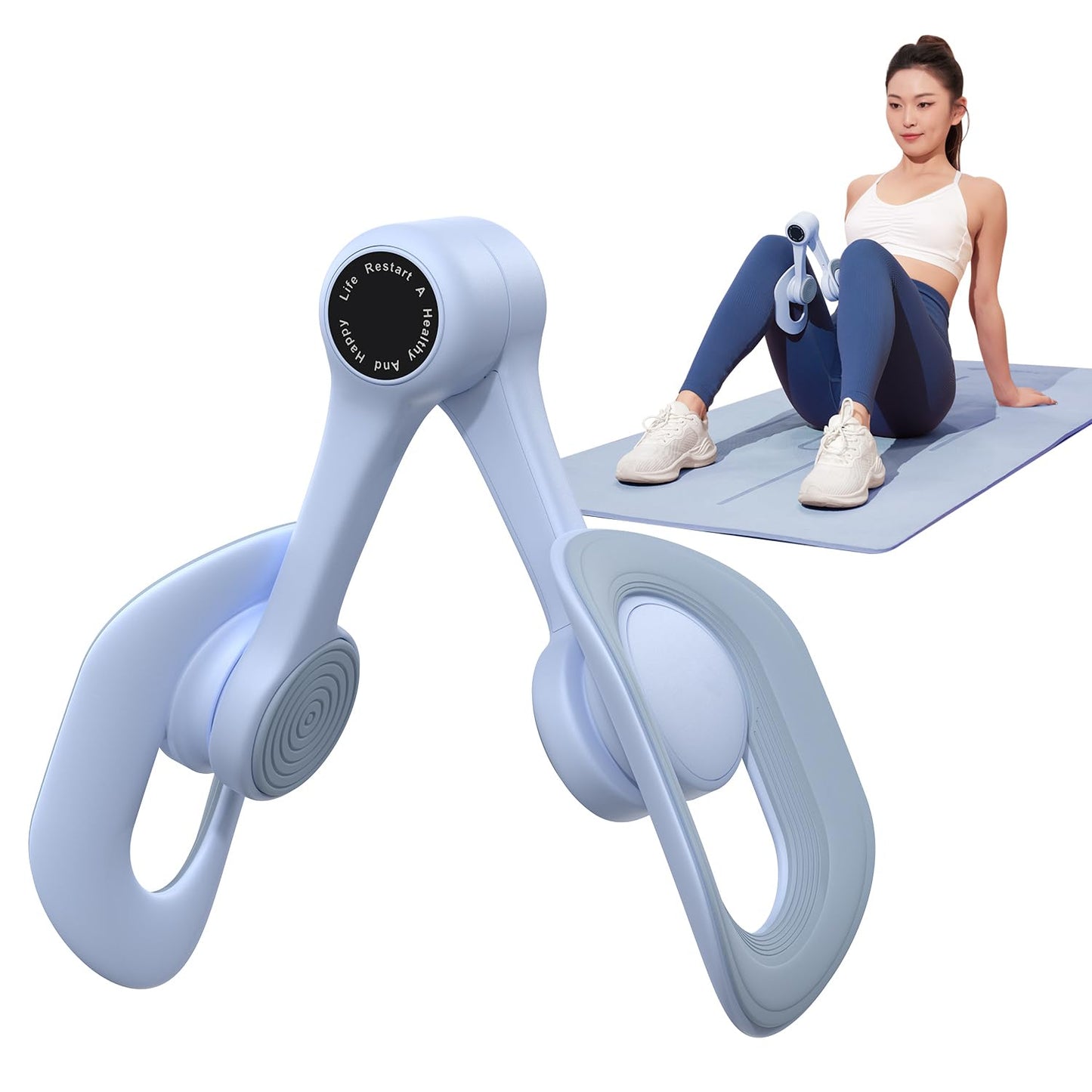 MERACH Thigh Trainer, Pelvic Floor Muscle Trainer, Inner Thigh Exercise Workout Equipment for Home Gym, Pelvic Floor Strengthening Women (Blue)