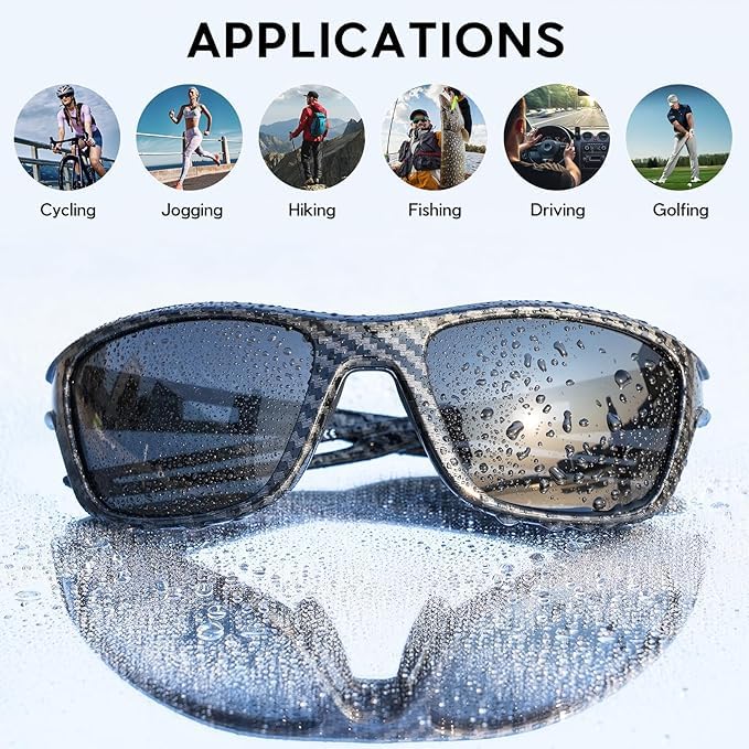 Solsun Polarized Sunglasses for Men Woman, Sport Wrap Around Sun Glasses UV Protection for Fishing Driving Cycling
