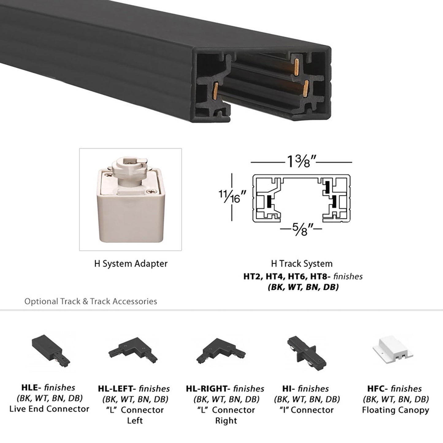 WAC Lighting H Track Floating Canopy Connector, Dark Bronze, Model HFC-DB, Bronze Material