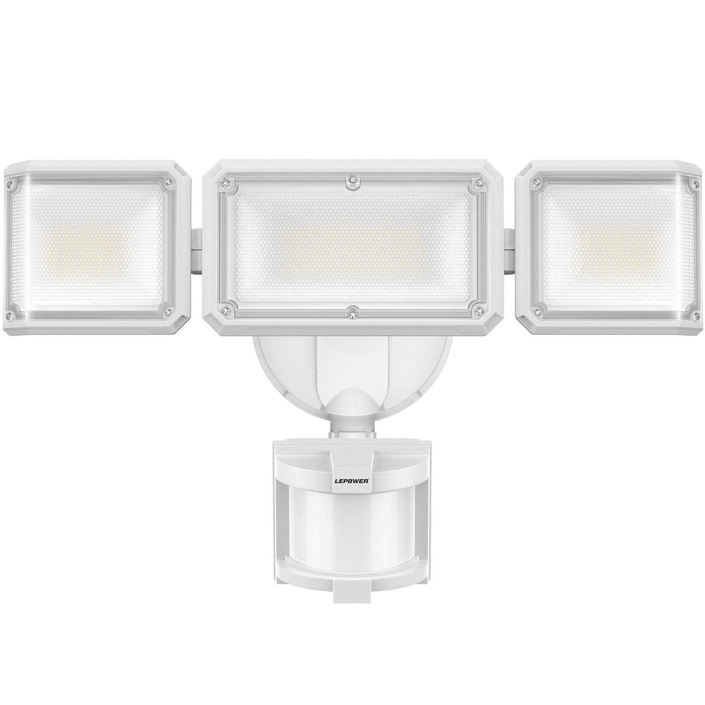 LEPOWER 45W Flood Light, Motion Sensor, 4800LM, Dusk to Dawn, 3 Modes, IP65 Waterproof, Aluminum, White, Model YY03A-WH