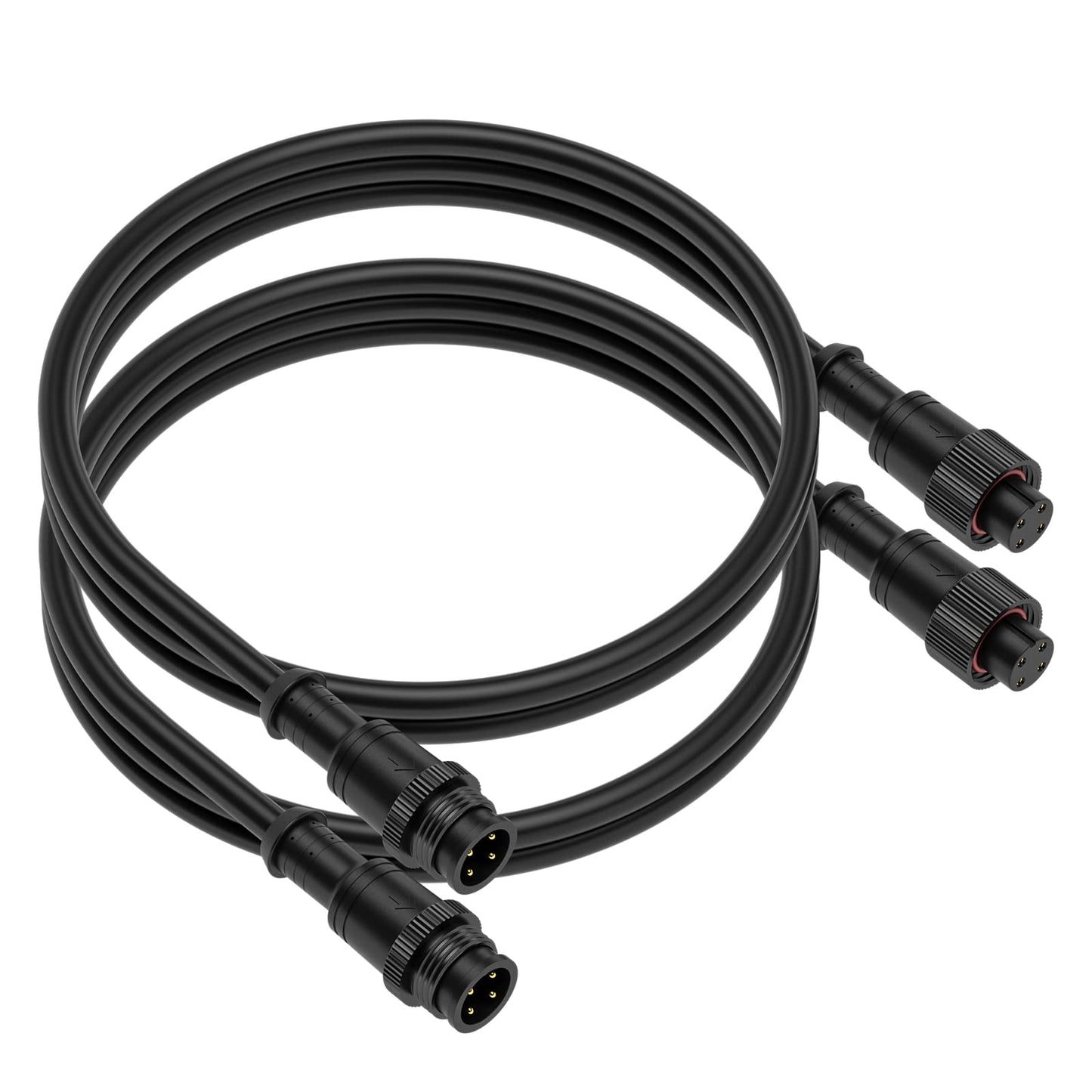 Btf-Lighting 3.28Ft 4 Pin 0.5Mm/20Awg Ip68 Extension Cable Wire With Male And Female Connectors For Rgb 5050 Ws2815 Ws2805 Etc Led Strip 15Mm Metal Nut Big Size Home Lighting Connector