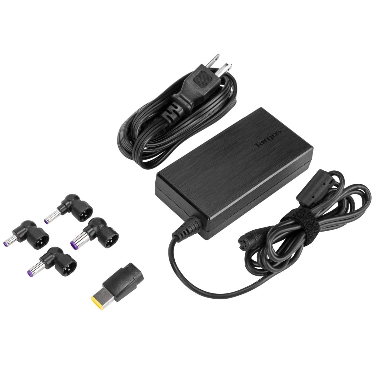 Targus 90W Ac Semi-Slim Universal Laptop Charger With 6-Foot Cable, Includes 5 Power Tips Compatible With Major Brands: Acer, As