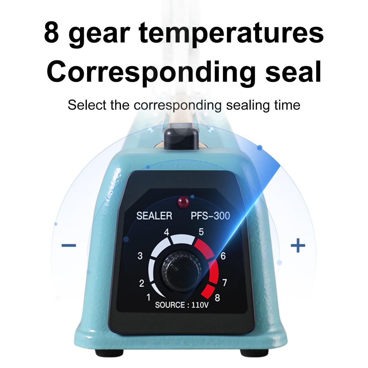 Metal body,Impulse Sealer 16 inch, Manual Heat Sealer Machine for Plastic Bags, Shrink Wrap Bag Sealers Heavy Duty Sealing Machine With Repair Kit (Blue)
