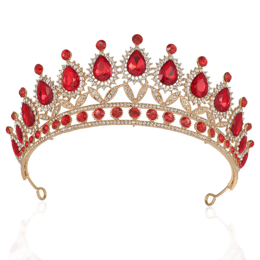Kamirola Red Crown for Women Wedding Tiara for Women Queen Crown Crystal Tiara Crown Wedding Tiaras For Women's Headbands Bridal