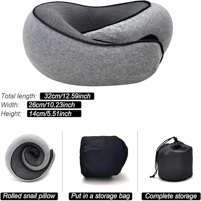 Wander Plus Travel Pillow, Travel Neck Pillow Memory Foam Travel Pillow 2024 New Travel Pillow Suitable for Travel, Airplanes, Cars and Offices (Light Gray)
