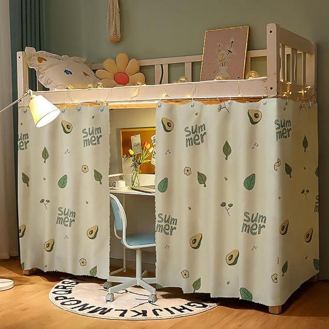 HAOZAIKEJI Dormitory Room Bunk Bed Curtains Blackout Privacy Canopies Lightproof Dustproof Bed Curtain Students Shading Bedding for Loft Bed Single Sleeper