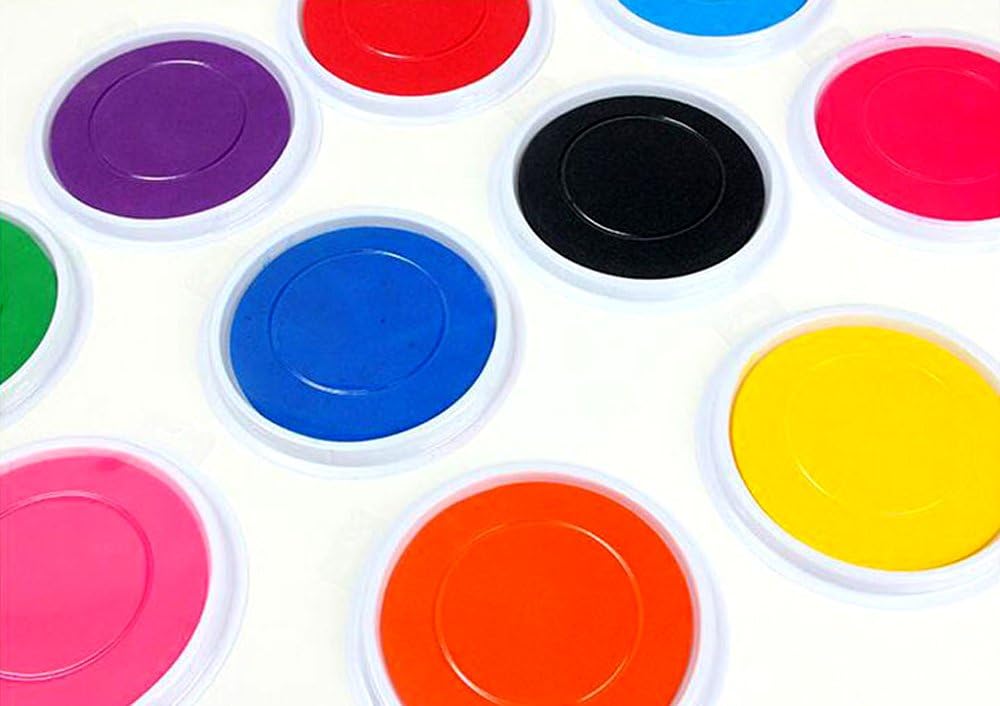 Myboree Washable Large Ink Pads for Kids Crafts Projects Rubber Stamps 12 Colors