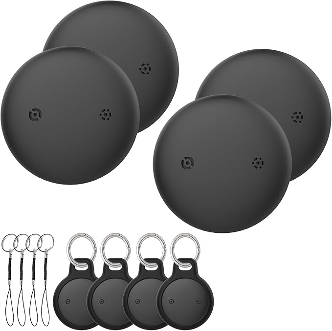 ITHUGE Apple Find My Tracker 4-Pack - Premium AirTag Alternative, Smart Bluetooth Item Finder for Keys, Wallets, Luggage |...