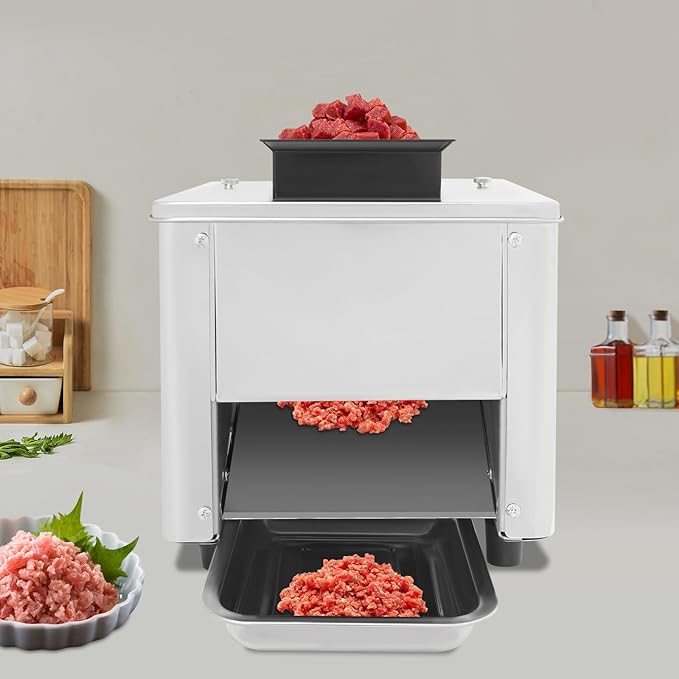 850W Electric Meat Cutter Machine 5mm Electric Meat Slicer Shredded Cutting Machine, 330lb/h Stainless Steel Food Cutting Slicer for Family and Commercial Use (Meat thickness: 5mm)
