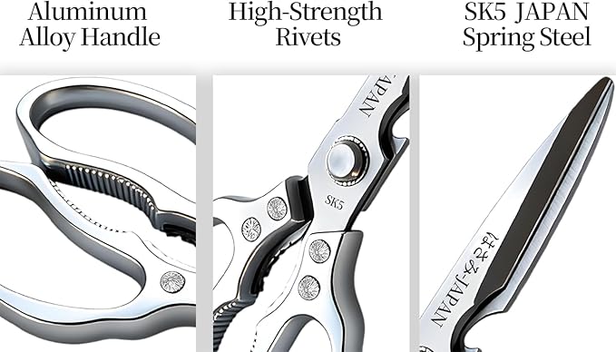 Kitchen Scissors, Multi-All Purpose Japan Kitchen Shears, Heavy Duty Dishwasher Safe Food Scissors for Chicken, Poultry, Fish, Meat & Herbs Christmas Gifts for Men Women Mom Dad