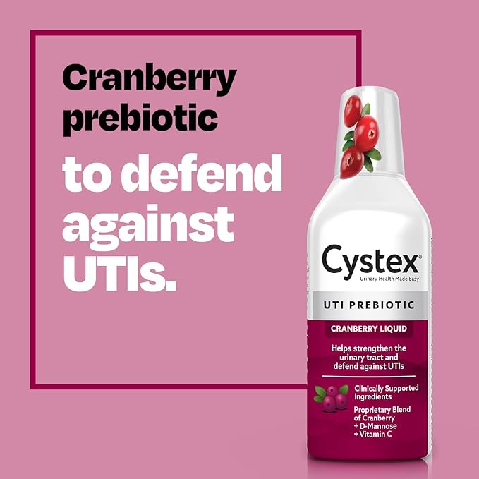Cystex Urinary Tract Infection Support & Prevention – Cranberry Prebiotic Supplement with D-Mannose & Vitamin C for UTI Protection & Urinary Health Maintenance, (7.6 oz, 2 Pack)