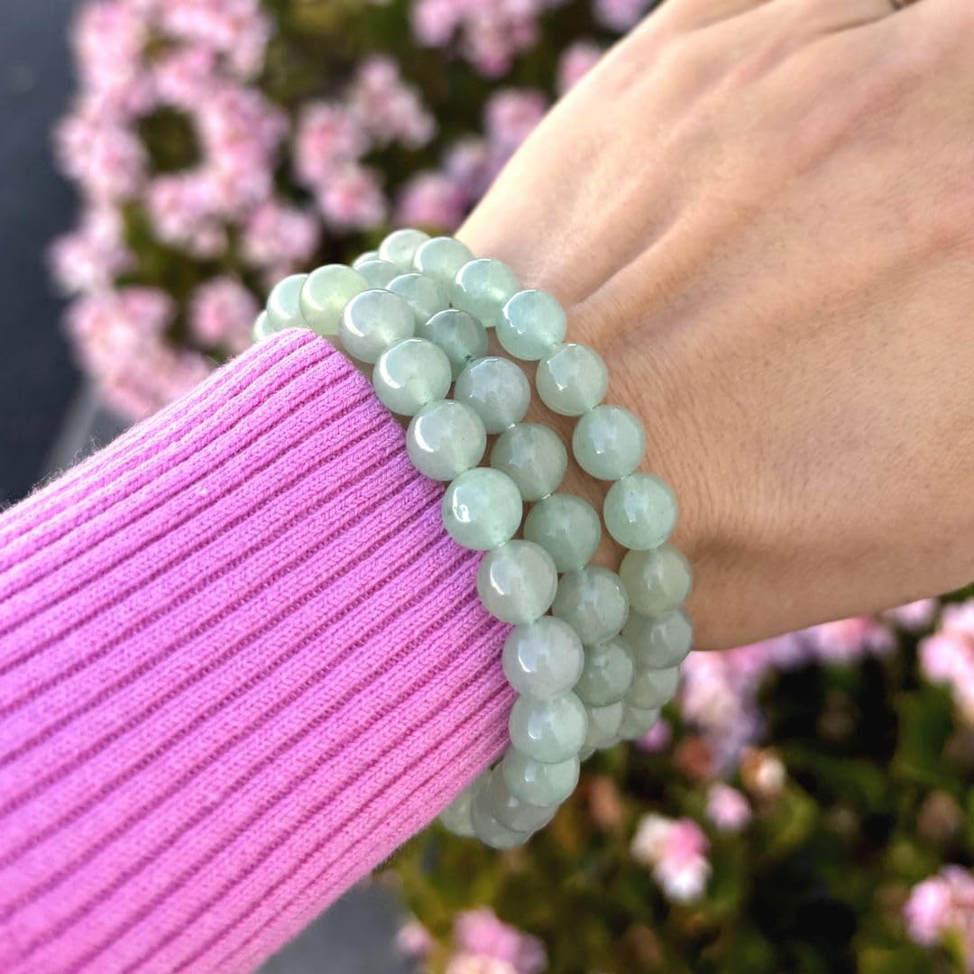 Adabele Real Natural Green Aventurine Gemstone Beaded Bracelet 7.5 inch Stretch Chakra Healing Crystal Stone Jewelry Women Mom G