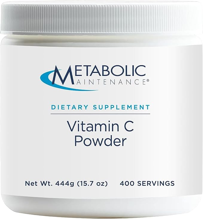 Metabolic Maintenance Vitamin C Powder - 1100 mg Pure Ascorbic Acid Antioxidant + Immune Support Supplement - Easy Drink Add-in (15.7 oz / 400 Servings)