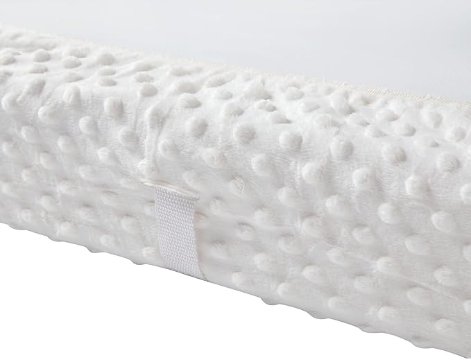Solid Changing Table Pad Cover Cradle Sheet, Fits 32"/34''x16" Contoured Diaper Changing Pad, Ultra Soft Cozy Minky Dots Plush Changing Table Covers, Breathable Wipeable Removable (White)