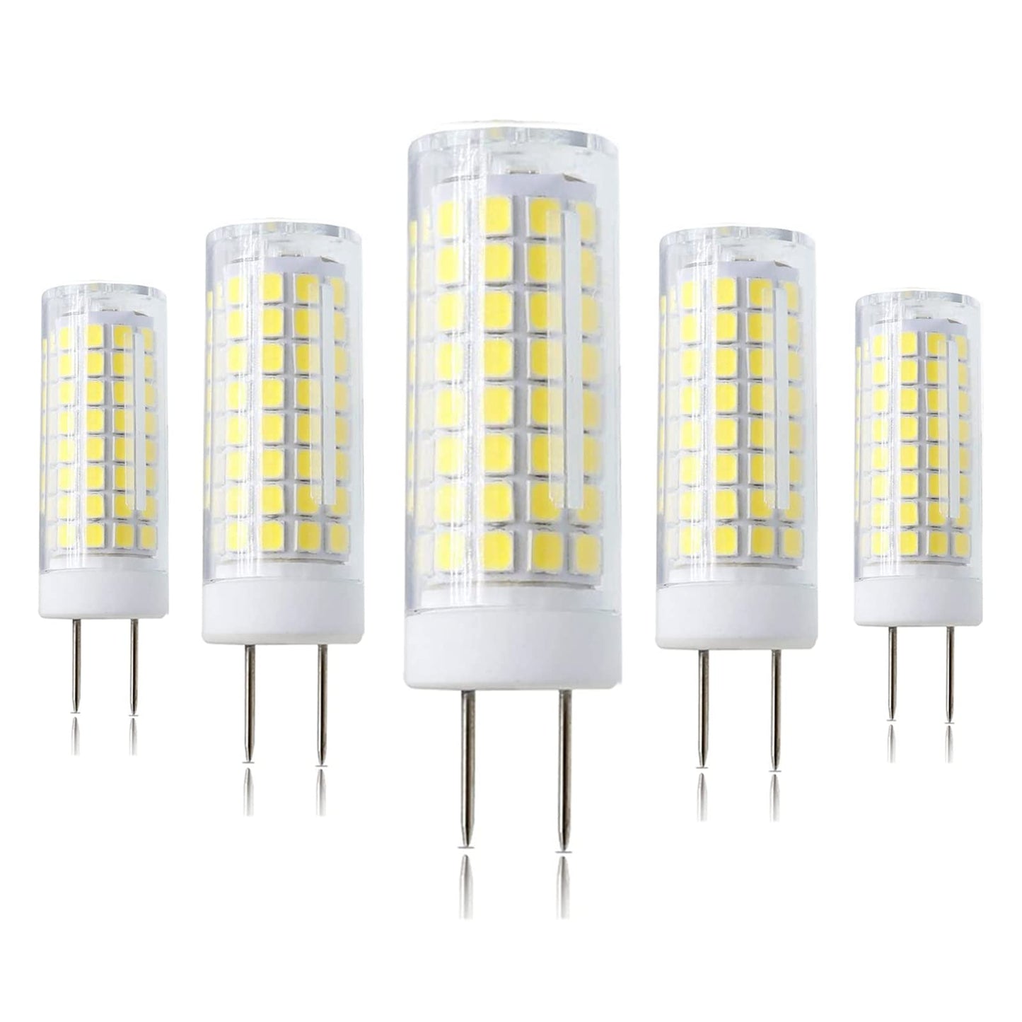 Zssxoled G8 Led Bulb Dimmable 7W Equivalent 75W-80W G8 Halogen Bulb  Gy8.6/G8 Bi-Pin Base Light Bulb 120V For Under Cabinet Light  Under Counter Kitchen Lighting White 6000K 5 Pack