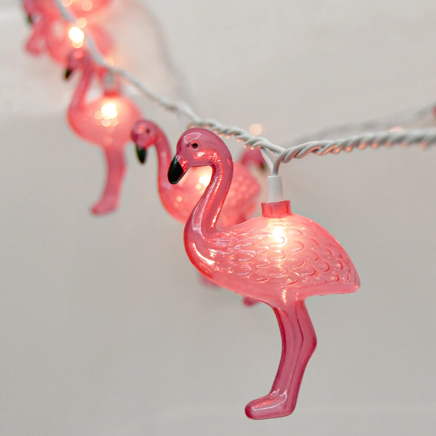 Sunsgne Pink Flamingo Outdoor String Lights - Fun Summer Patio Decor, Plastic Glass, Perfect For Parties And Bedrooms
