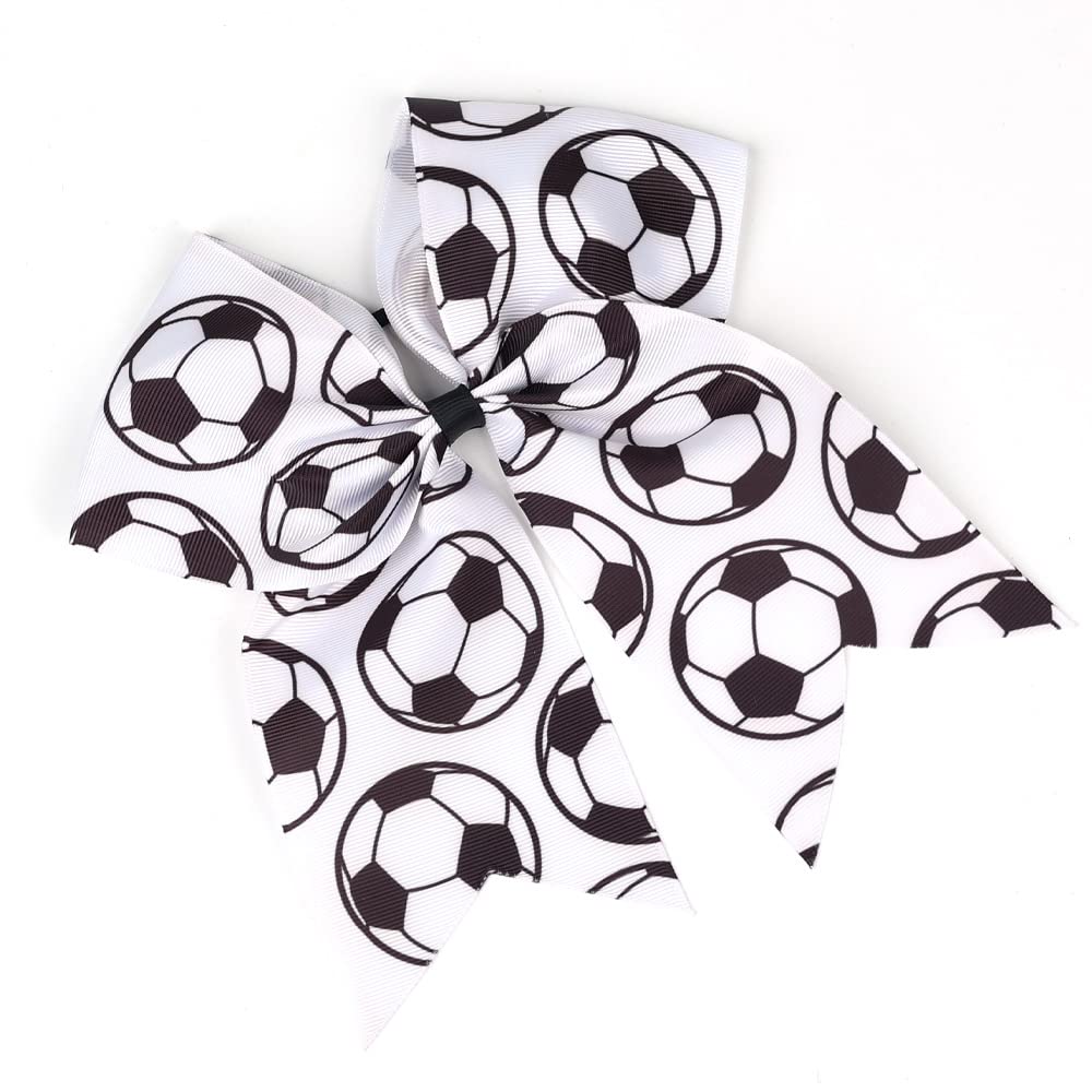 Jumbo Cheer Ponytail Holder Cheerleading Ball Bow BBG66 (White)