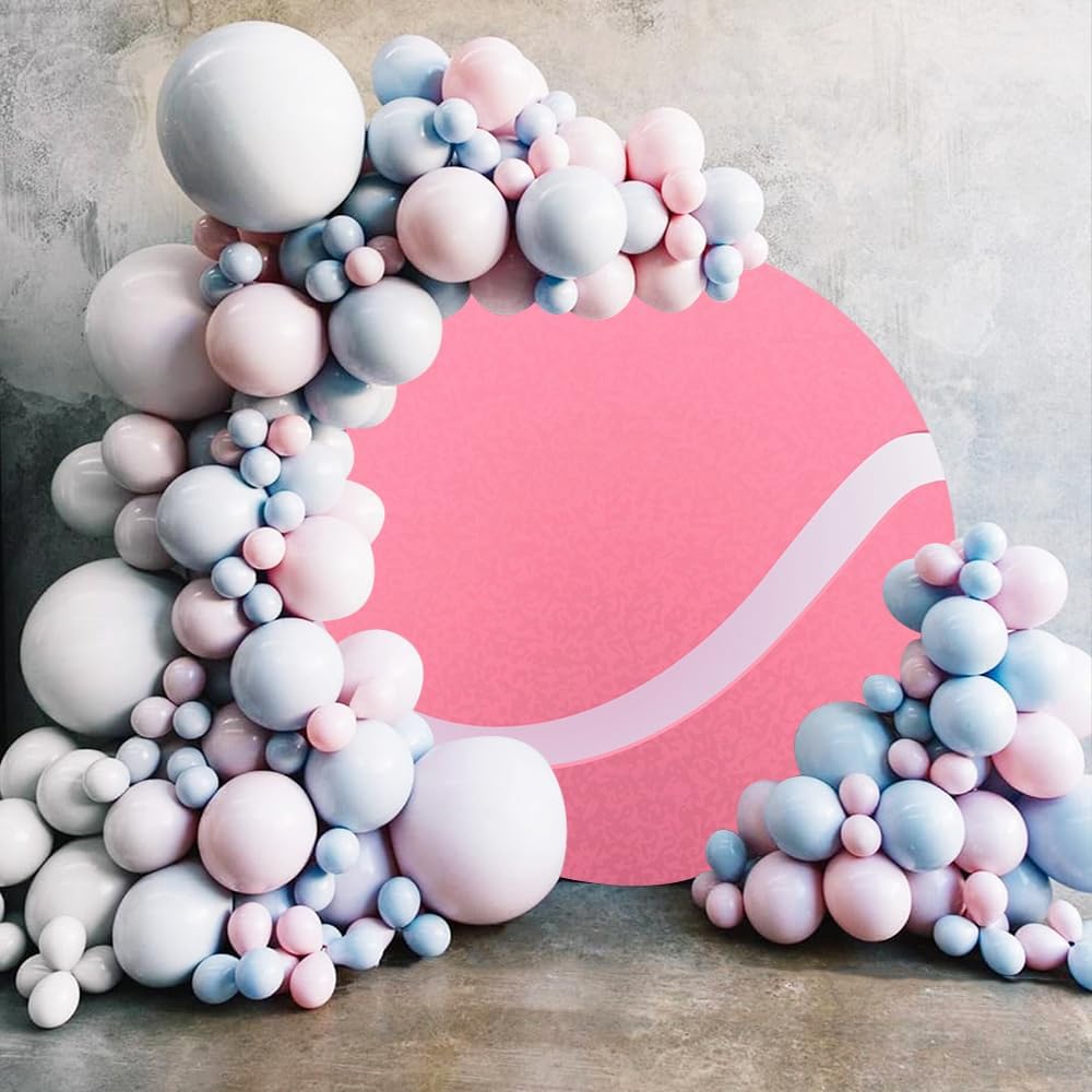 Leyiyi 7.2x7.2ft Tennis Round Backdrop Cover Polyester Pink Tennis Balls Photography Background Sports Themed Birthday Party Decoration Tennis Ball Stadium Game Background Studio Props Photo Booth